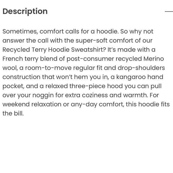 NWT SMARTWOOL Unisex Recycled Terry Hoodie M - Picture 9 of 11